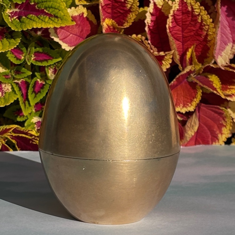 Vintage Large Solid Brass Egg